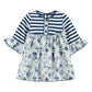 Blue Rose and Stripes Ruffle Tunic and Short Set